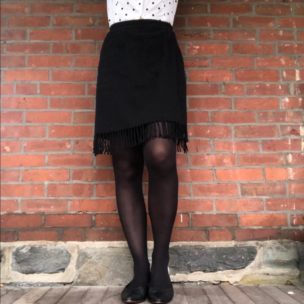 Coldwater Creek Skirt Mock-wrap with Fringe